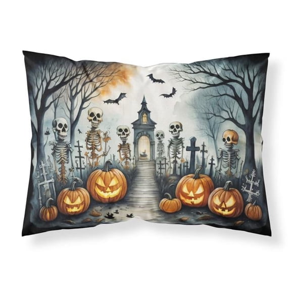 20.5 x 30 in. Unisex Skeleton Spooky Halloween Fabric Standard Pillowcase