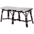 thumbnail image 1 of 20.5 x 42.5 x 18 in. Dark Brown & White Rattan Bench, 1 of 1