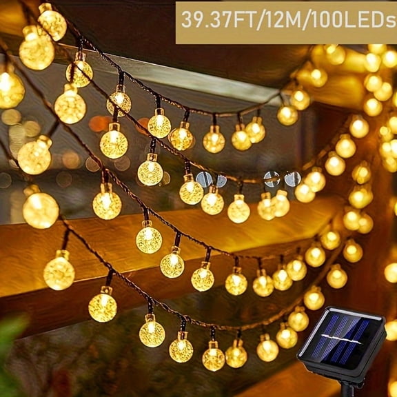 20/50/100 LED Solar Bubble Lights Outdoor Waterproof, Solar String Lights for Garden, Lawn, Wedding, Festival, Camping & Patio Decoration
