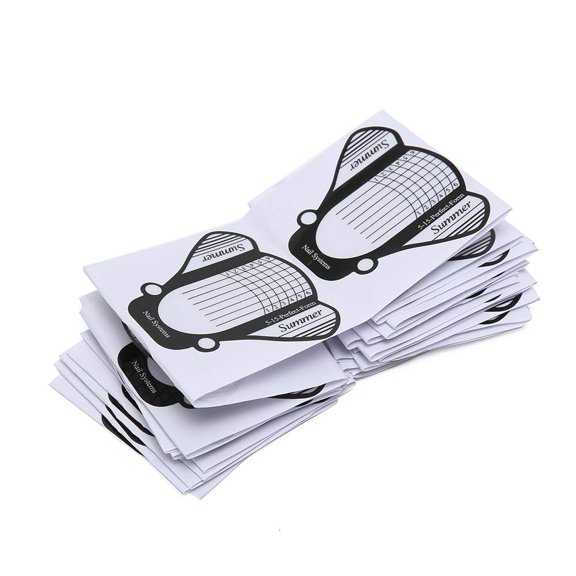 20/50/100Pcs Bee Shape Nail Art Tips Tool Extension Forms Guide DIY Paper Trays 50pcs