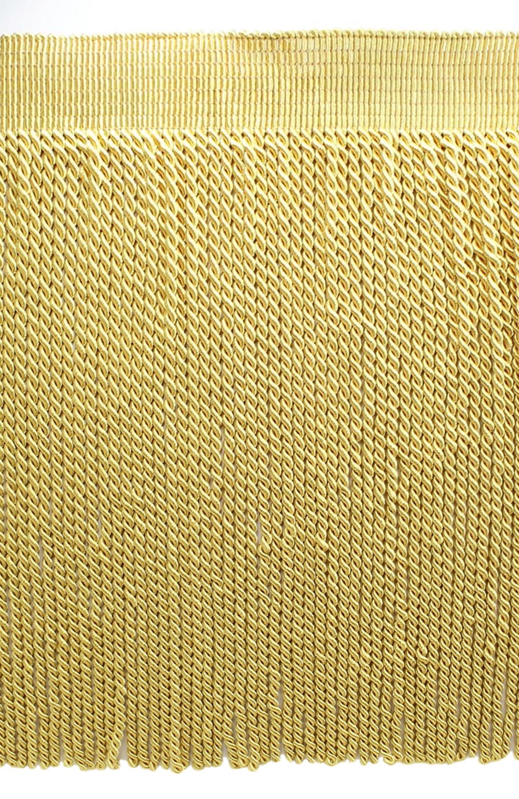 DÉCOPRO 22.5cm (9) Long Traditional Bullion Fringe Trim with Fancy Knitted Header BFS9, Light Gold # B7 (Light Yellow Gold) 4.5m (5 yards/15 ft