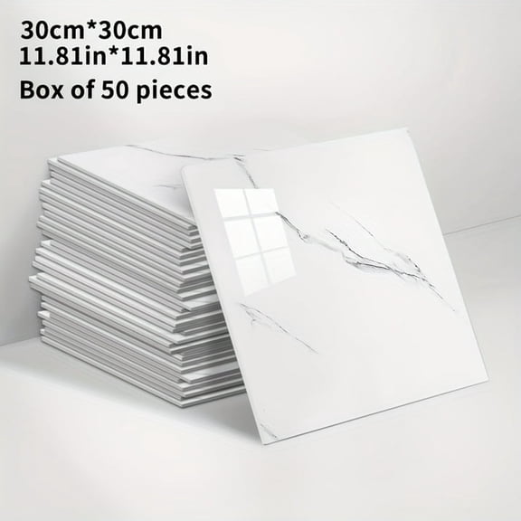 20/50PCS 3D Marble Peel and Stick Wall Panels – Thickened Foam Wallpaper Tiles, Waterproof & Easy to Clean for Bathroom, Kitchen, Living Room, Bedroom Renovation
