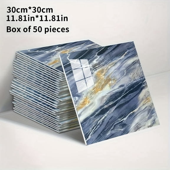 20/50PCS 3D Marble Peel and Stick Wall Panels – Thickened Foam, Waterproof & Easy Clean for Bathroom, Kitchen, Living Room