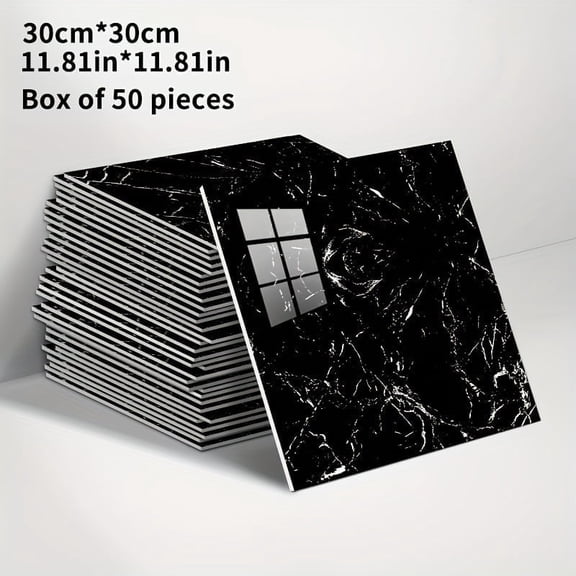 20/50PCS 3D Marble Peel and Stick Wall Panels – Thickened Foam Wallpaper Tiles, Waterproof & Easy to Clean for Bathroom, Kitchen, Living Room, Bedroom Renovation