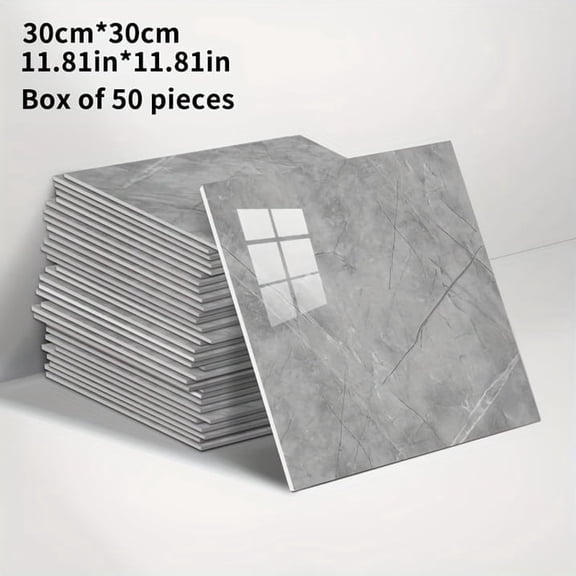 20/50PCS 3D Marble Peel and Stick Wall Panels – Thickened Foam Wallpaper Tiles, Waterproof & Easy to Clean for Bathroom, Kitchen, Living Room, Bedroom Renovation