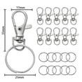 thumbnail image 1 of 20/50Pcs Swivel Snap Hooks with Key Ring Metal Swivel Lobster Claw Clasps for DIY Keychain Bag Hang Jewelry Making Accessories, 1 of 10