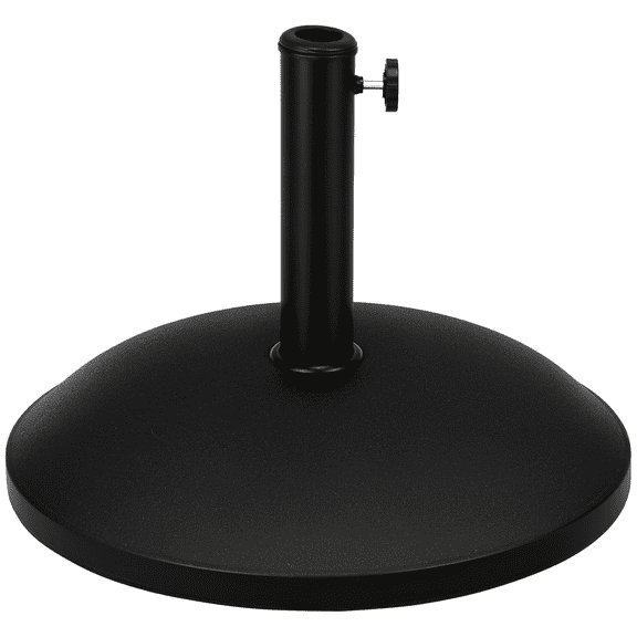20" 55 lbs Round Cement Umbrella Base Stand Market Parasol Holder with Tightening Knob & Easy Setup, for 1.3", 1.5", 1.9" Pole, for Lawn, Deck, Backyard, Garden, Black
