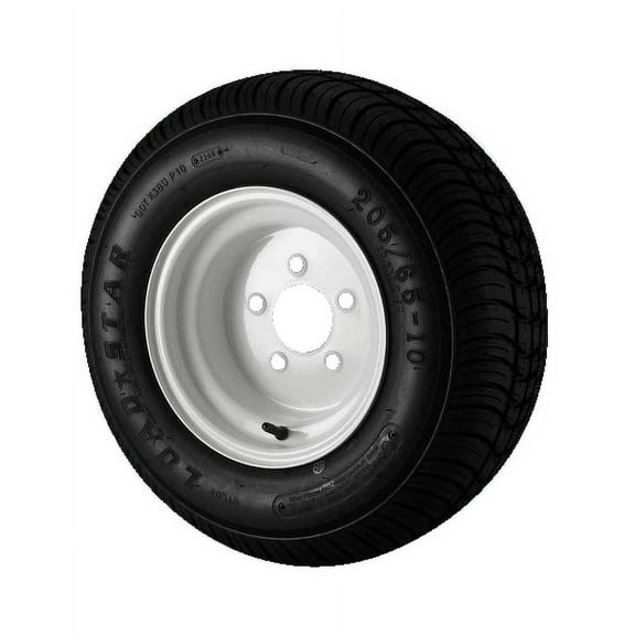 20.5X8.00-10 Loadstar Trailer Tire LRC on 5 Bolt White Wheel