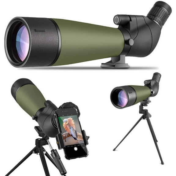 20-60x60 BAK4 High Definition Spotting Scopes with Tripod, Carrying Bag, Phone Holder, Waterproof Spotting Scopes for Target Shooting, Bird Watching, Wildlife Scenery, Hunting