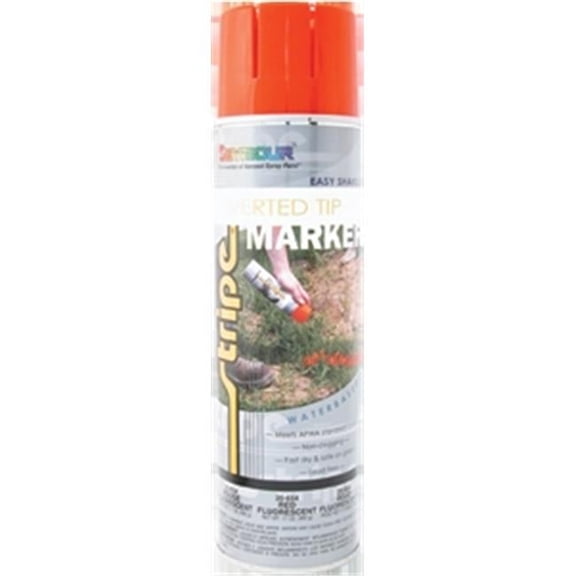 20-654 20 oz Fluorescent Stripe Inverted Tip Marker - Red