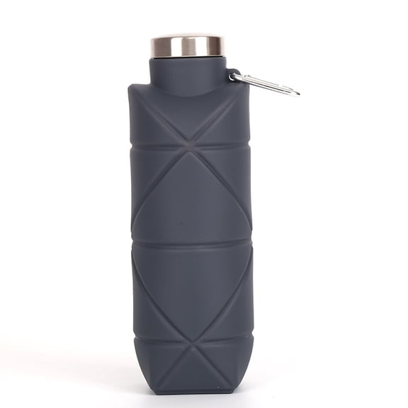 20.6oz Collapsible Silicone Water Bottle, Leakproof BPA-Free Reusable For Travel Camping Hiking
