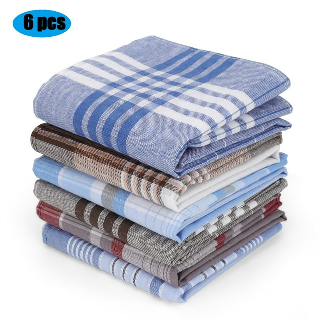 20/6pcs Men's Handkerchiefs, EEEkit Soft Cotton Hankies, Classic Pocket