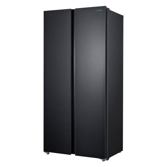 IceBlue 20.7 Cu. ft. Black Stainless Steel Side-by-Side Refrigerator - Independent Left Freezer & Right Fridge Temperature Control