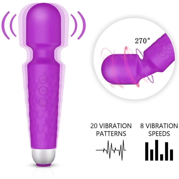 20+8 Modes Electric Massage Wand, MIni & Compact with Flexible Head, Multi-Purpose for Stress Relief and Muscle Recovery