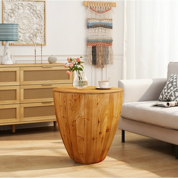 20.87"Vintage Style Bucket Shaped Coffee Table for Office, Dining Room and Living Room (Same SKU:W75770649)