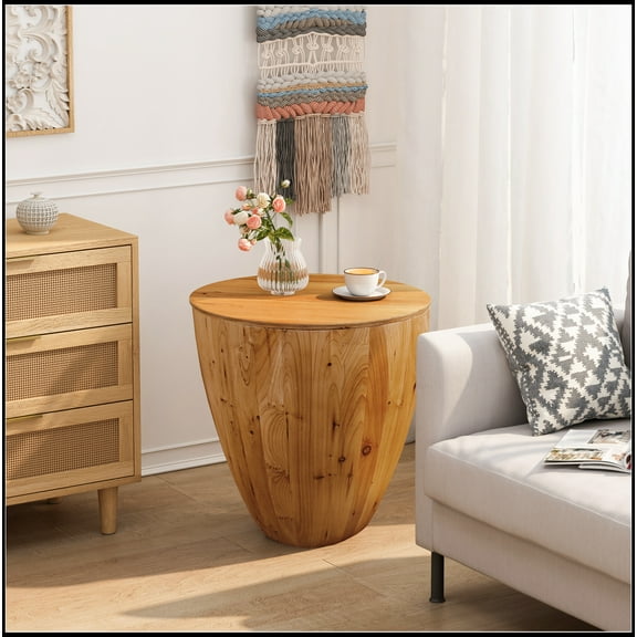 20.87"Vintage Style Bucket Shaped Coffee Table for Office, Dining Room and Living Room