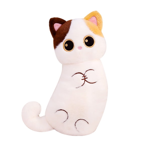 20.8in Calico Cat Body Pillow, Long Plush Cat Stuffed Animal, Soft Sleeping Cushion, Decorative Feline Ragdoll, Birthday Gift For Friends Home Ornament Decor