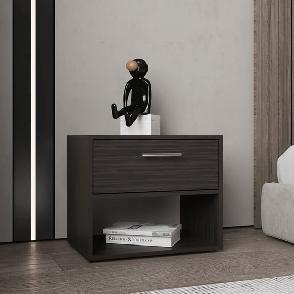 20.9" Wide Side Table | One Drawer & Open Shelf | Small Bedroom