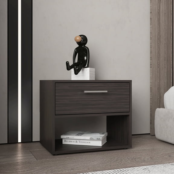 20.9" Wide Side Table with Drawer and Shelf / Perfect for Bedroom Corners