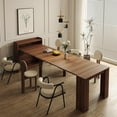thumbnail image 1 of 20"-99" Extendable Dining Table with Storage for 2-10 People, Modern Modular Extension Table, Space-Saving Extra Long Folding Dining Table, Multifunctional Conference Meeting Table, Walnut, 1 of 8