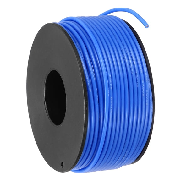 Uxcell 20 AWG Flexible Silicone Wire 30.5m/100ft Tinned Copper Electrical Wire Blue
