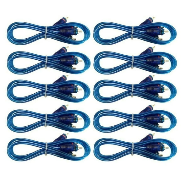 20 Absolute 6' RCA Stereo Plug Cable 2 Male to 2 Male Car Stereo Marine Home Aud