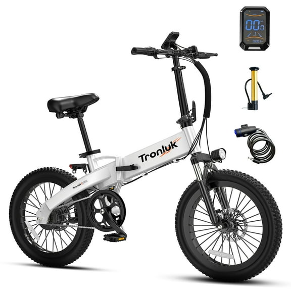20" Adult Folding Electric Bike - 720W Peak Motor, 48V12AH Embedded Battery, 330 lb Load Capacity, Front & Rear Disc Brakes (UL2849 Certified) - White
