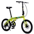 thumbnail image 1 of 20" Aluminium Alloy Frame 8 Speed Folding Bike with Shifter and Rear Derailleur, City Bicycle with Anti-Slip and Wear-Resistant Tyre, Disc Brake for Highway Muddy Road Mountain Path, Bright Yellow, 1 of 6
