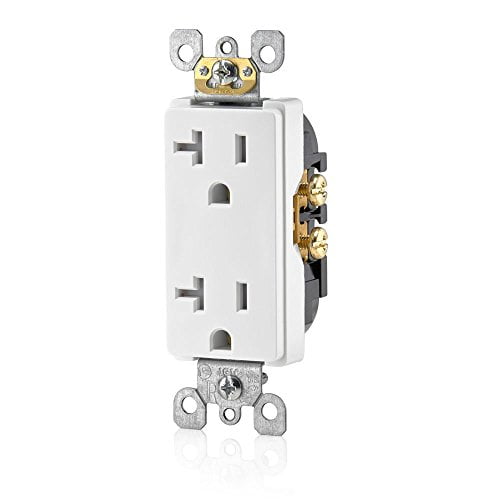 20 Amp Decora Tamper-Resistant Duplex Electrical Wall Outlet, T5825-W, White
