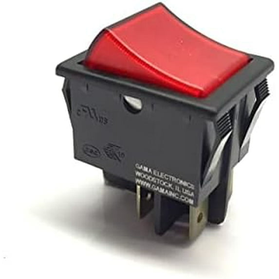 20 Amp Double Pole On-Off Illuminated Rocker Switch 120/240VAC DPST ...