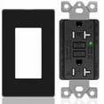 thumbnail image 1 of 20 Amp Gfci Outlet Gfi Receptacle With Led Indicator Tr Wr For Kitchen Black Etl, 1 of 6