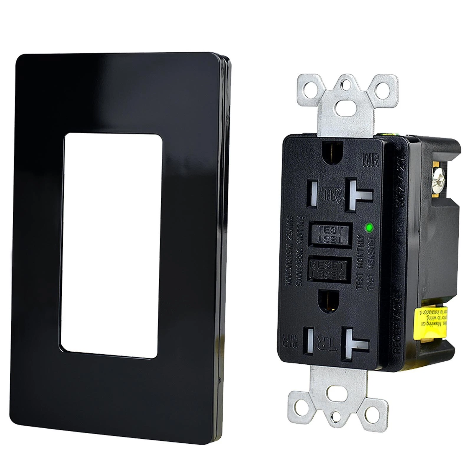 20 Amp Gfci Outlet Tamper-Resistant Gfi Receptacle Tr Wr With Plate For Bathroom