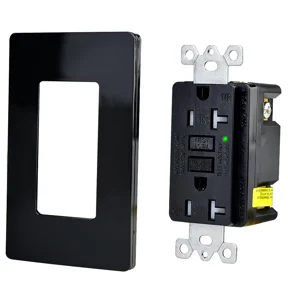 20 Amp Gfci Outlet Tamper-Resistant Gfi Receptacle Tr Wr With Plate For Bathroom