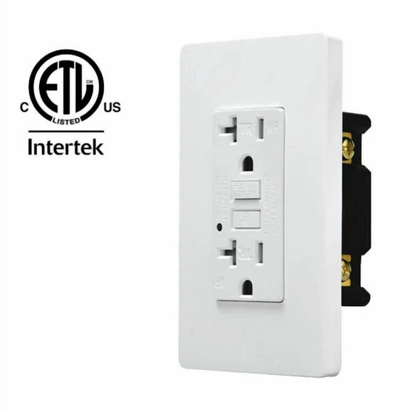 20 Amp Gfi Outlet Duplex Receptacle Ground Fault Circuit Interrupter Tr Wr White