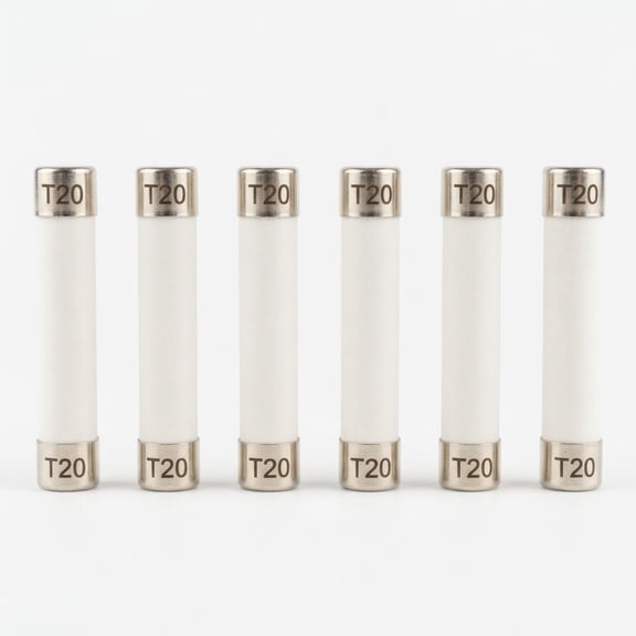 GXJZY2676 6x30mm 20A, 250V Ceramic Slow-Blow Electrical Fuse 6 Piece 6 Pack