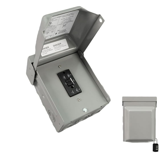 20 Amp Power Outlet Box 125 Volt, 20A WRTR GFCI Receptacles, Heavy Duty Lockable Weatherproof Electrical Panel, Receptacle for EV RV Generator Camper Trailer Motorhome - ETL Listed