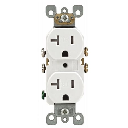 20 Amp White Duplex Receptacle