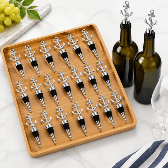 20 Anchor Wine Bottle Stoppers Nautical Wedding Favors