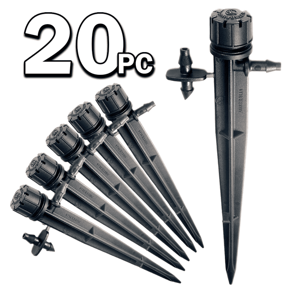 (20) Antelco Shrubbler 360 Degree Adjustable Drip Irrigation Spike Flow Control