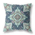 thumbnail image 1 of 20â€ Aqua Blue Boho Pattern Indoor Outdoor Throw Pillow, 1 of 3