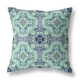 thumbnail image 1 of 20â€ Aqua Blue Cloverleaf Boho Zippered Suede Throw Pillow, 1 of 4