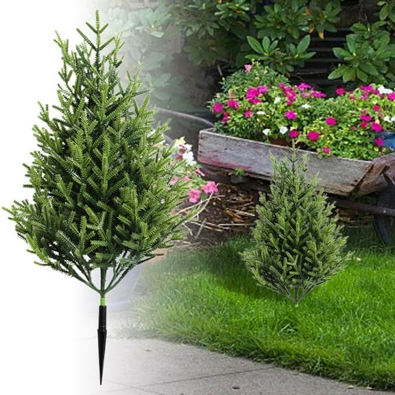 20" Artificial Cypress Topiary Trees with Ground Spike - UV Resistant Cedar Shrubs for Outdoor Decor, Front Porch, Garden, Yard & Patio, Realistic
