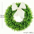 thumbnail image 1 of 20" Artificial Green Boxwood Christmas Wreath with Bow, Faux Greenery Wreath for Front Door, Indoor Outdoor Home & Seasonal Christmas Decoration, 1 of 10