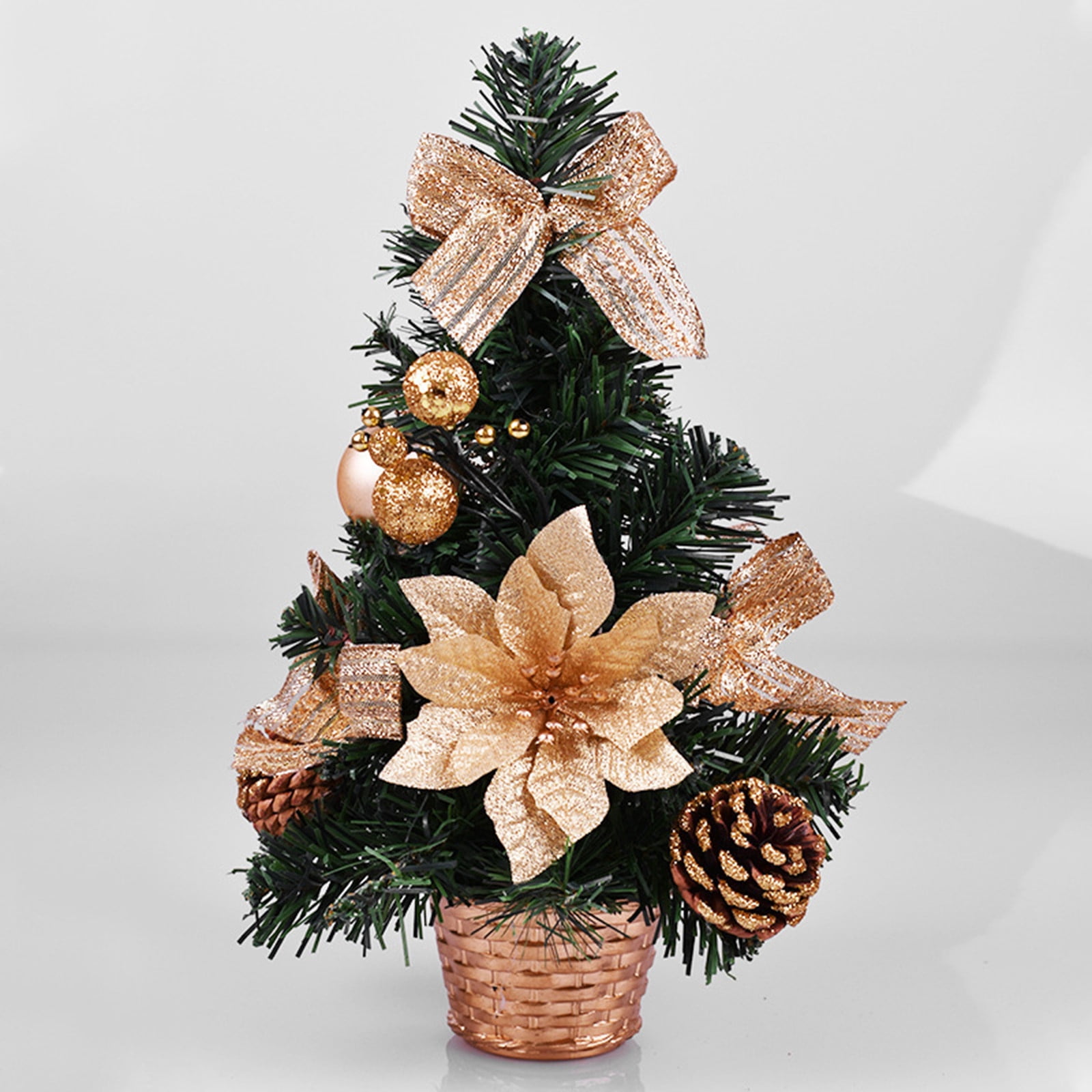 20" Artificial Mini Christmas Tree, Snow Tipped Tabletop Xmas Tree with ...