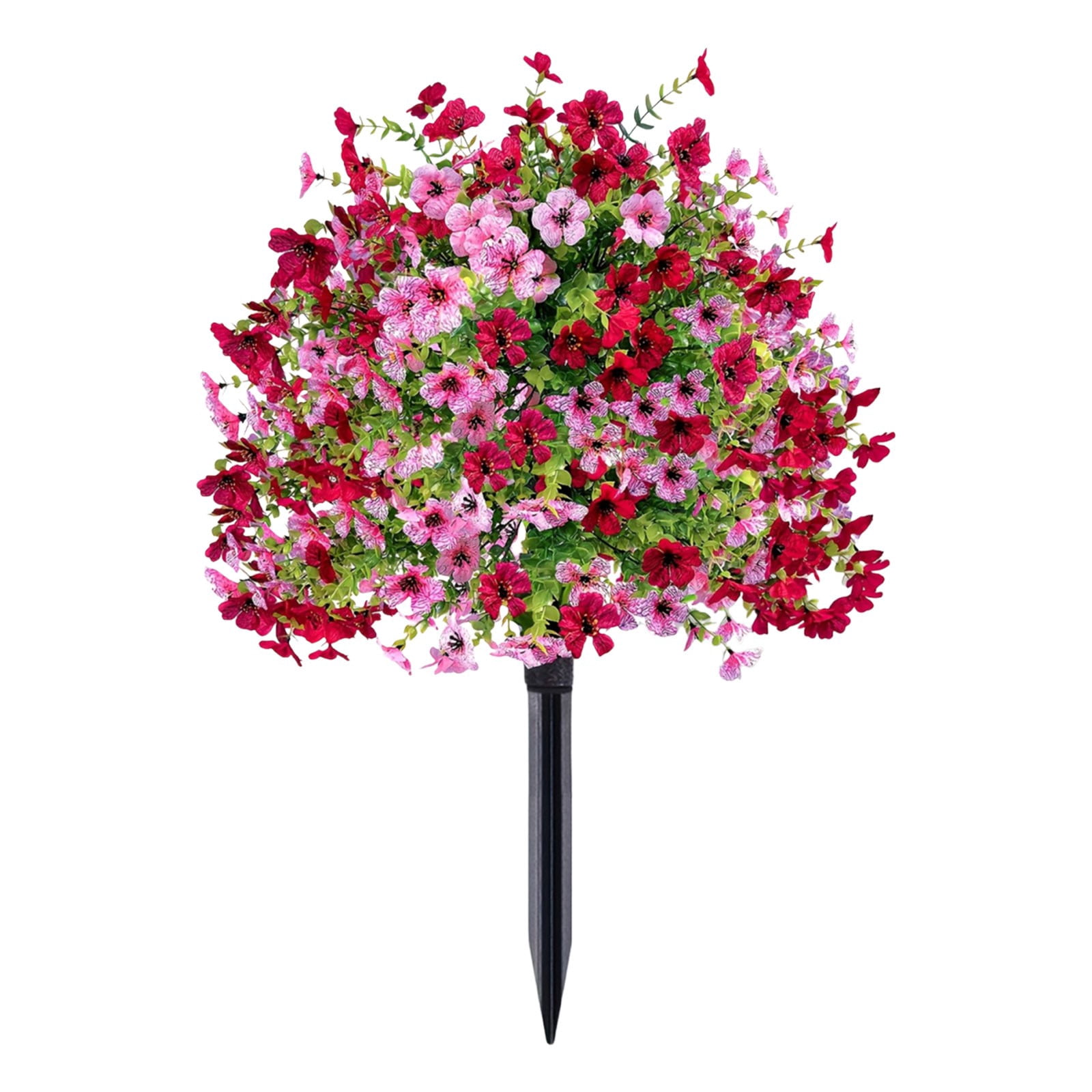 20" Artificial Topiary Ball Flowers For Outdoors Planters,Spring Decoration with Spike,UV Resistant Faux Summer Plants,Fake Bushes Indoor Decor,Mix 4 Colors for Garden,Porch & Patio