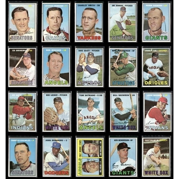 1967 Topps Baseball Card Assortment Includes 20 Cards In New Acrylic 2-Piece Snap-Lock Case