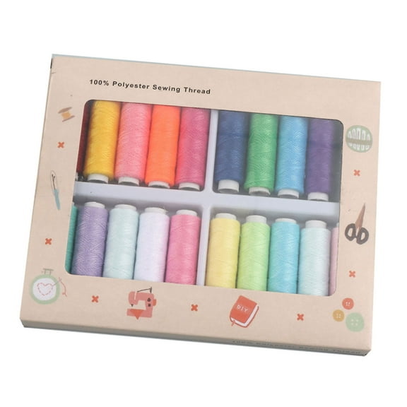 20 Assorted Tone Cotton Thread Set High Tensile Power for Sewing Machines and Hand Stitching