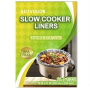 20 Bags Slow Cooker Liners, Disposable Multi Use Cooking Bags,Large Size Fit 3QT to 8QT, Plastic Bags for Slow Cooker, Pans, Aluminum Cooking Trays, BPA Free-13 x 21 Inches
