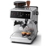 20 Bar Espresso Machine with Built-in Grinder, Semi-Automatic 1350W Coffee Maker with Touch Screen, Stainless Steel Body, Milk Frother Wand, 35 Grind Settings, Adjustable Temperature & Cold Brew Mode