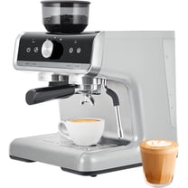 20 Bar Espresso Machine with Grinder & Milk Frother, Stainless Steel Coffee Maker for Home, Cappuccino, Latte, Macchiato, PID Temperature Control, 95oz Water Tank